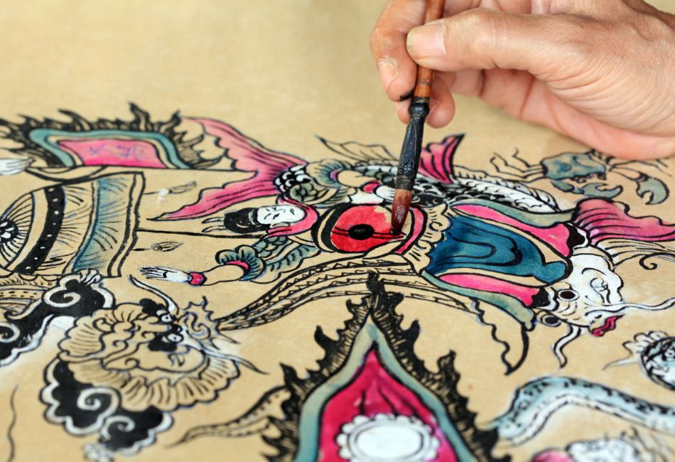 folklore paintings - Vietnam Traditional Art
